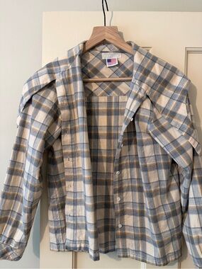 Carleen Plaid Button-Up Bandana Shirt